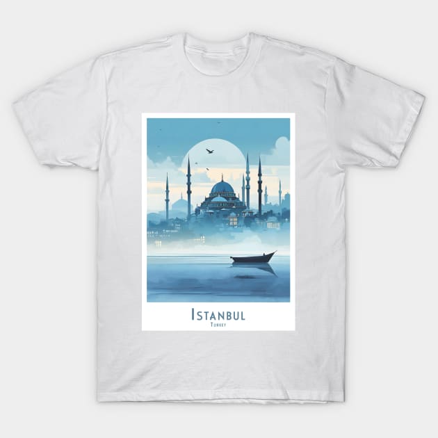 Vintage Retro Travel Istanbul Silhouette Hagia Sophia T-Shirt by POD24